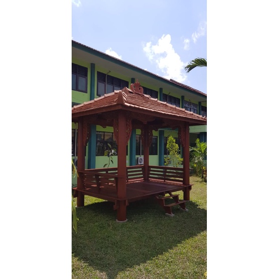Gazebo Minimalis Kayu Glugu Terbaru