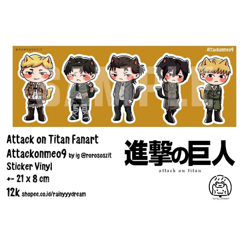 

STICKER ANIME ATTACK ON TITAN Attackonmeo9 (EREN, MIKASA, ARMIN, LEVI, ERWIN)