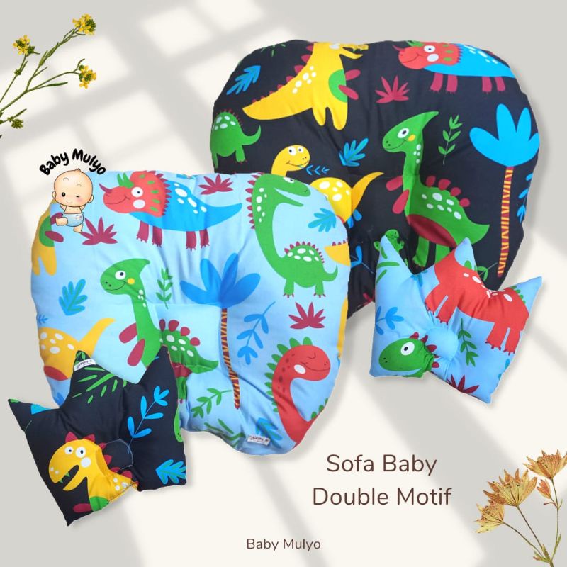 Sofa Baby Double Motif Free Bantal Crown // Sofa Bayi Murah // Sofa Bantal Bayi