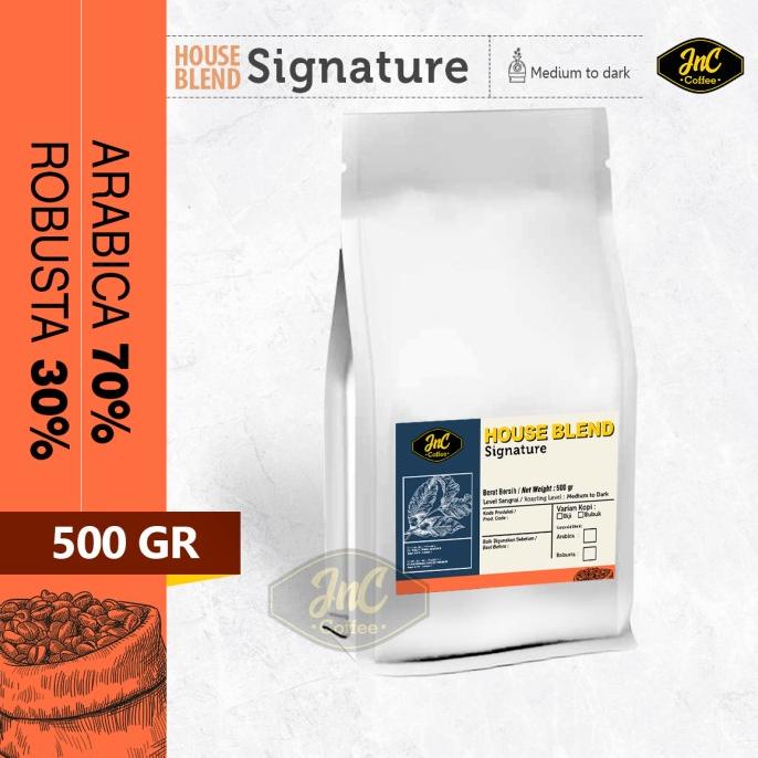 

[ COD ] House Blend JnC Signature 500 Gr 70% Biji Kopi Arabika 30% Robusta FREE ONGKIR Kode 1411