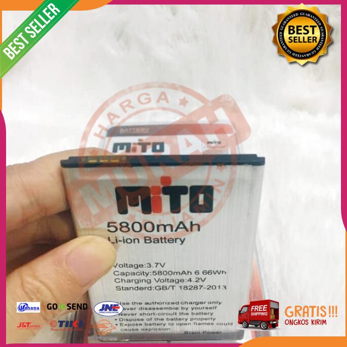 Acc Hp Baterai Mito Ba 00064 Mito A75 Fantasy 2 5800Mah Double Power Mito