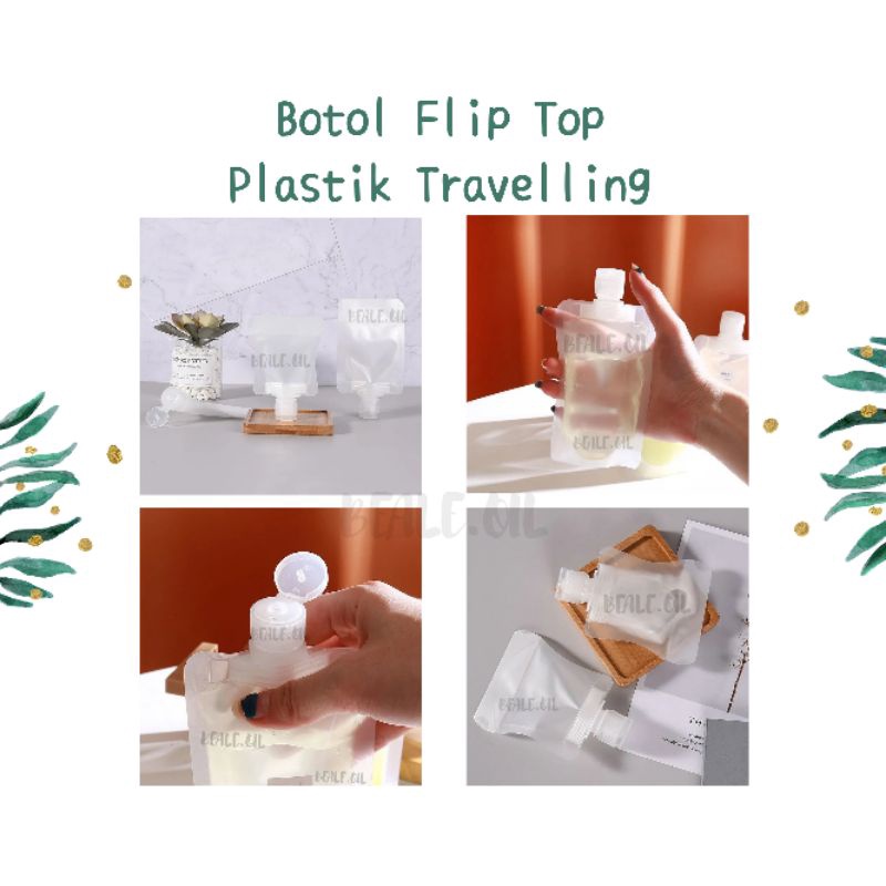 Botol Plastik Pouch Tutup Flip Top Travelling 30ml 50ml 100ml Tidak Bocor Wadah Face Wash Traveling Tempat Handbody tutup botol refil refill sabun cair travel tutup fliptop tutup flip top ulir tempat sabun handbody putar puter Travel organizer Traveling