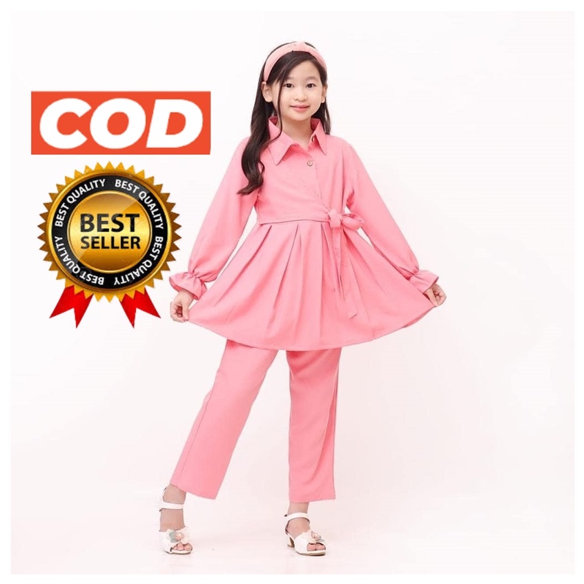 setelan anak perempuan import 10 tahun BAJU ANAK PEREMPUAN 1-14 TAHUN STELAN BLUS DAN CELANA PANJANG