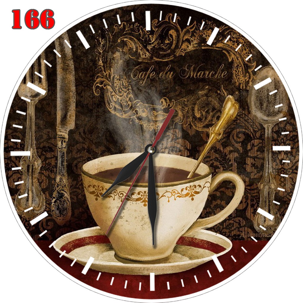 #166 Natural Jam DInding MDF Motif Kafe Hiasan Keren Dekorasi Interior