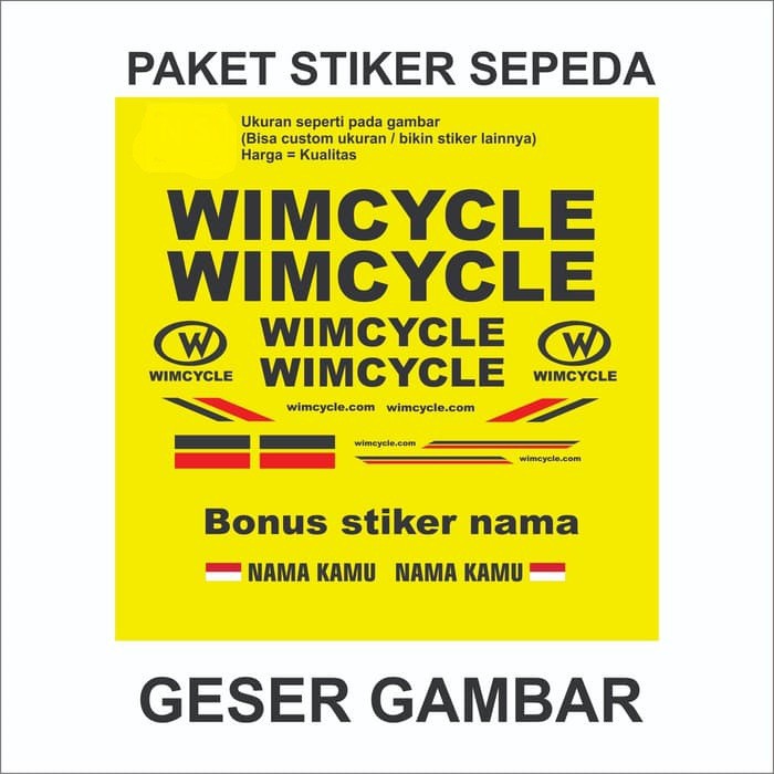 Cutting Stiker Sepeda Wimcycle