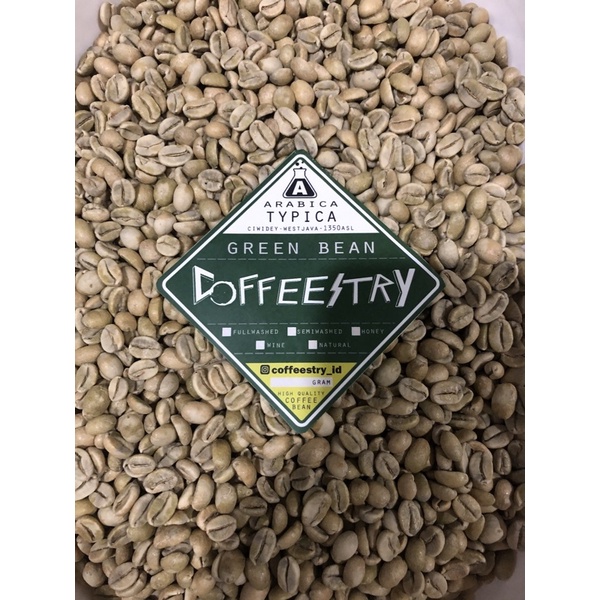 

Green bean arabica Honey proses singe variety, biji kopi arabika typica / ciwidey typica