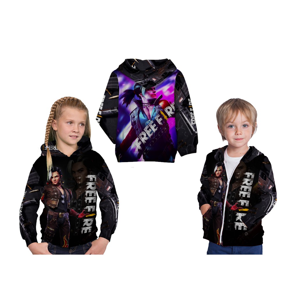 Jaket Hoodie Anak Free Fire Hayato Fullprint Terbaru Shopee