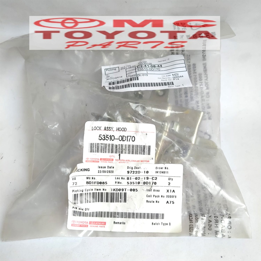 Pengunci Kap Mesin / Lock Assy Hood Toyota Etios 53510-0D170