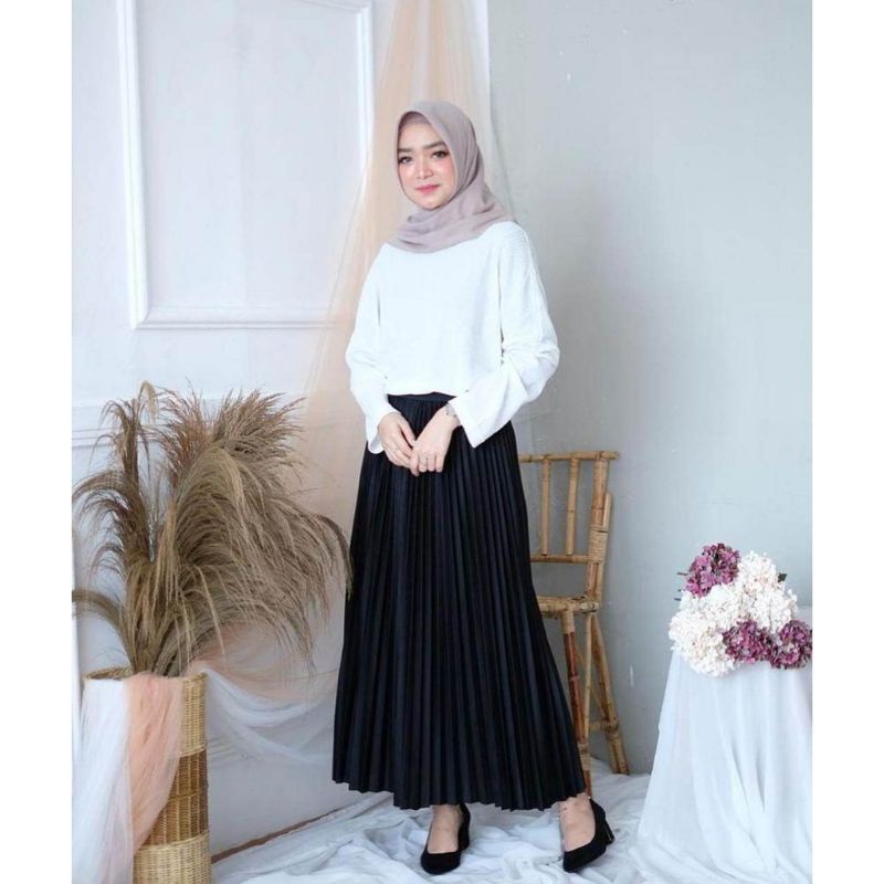 Aulia - Rok Plisket Jumbo Premium//Rok Plisket Mayung Jumbo Bahan Hayget