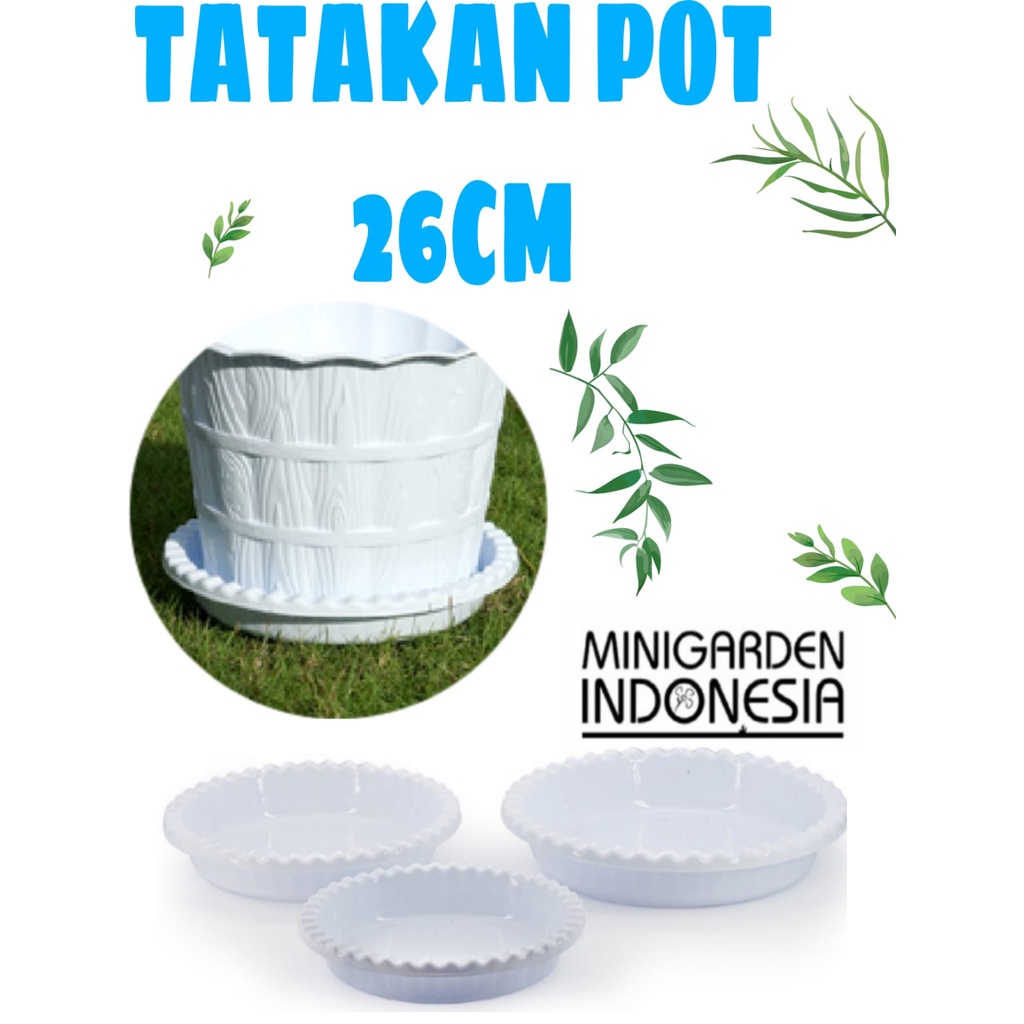 TATAKAN POT 26CM alas pot putih nampan pot plastik enrico 26cm eriko