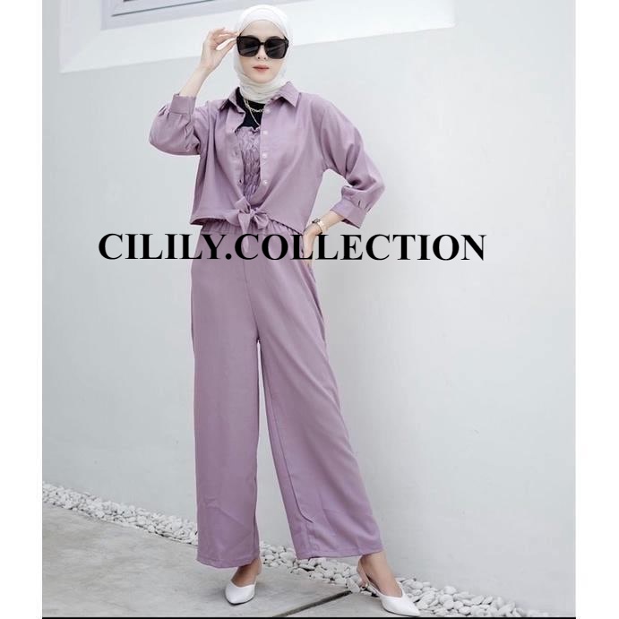 ONE SET LETASIA JUMPSUIT WANITA SET MOSCREPE PREMIUM / BAJU SETELAN WANITA TERBARU