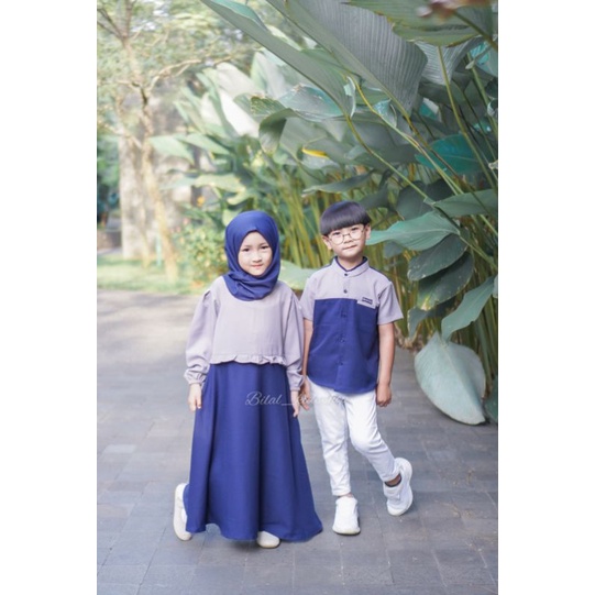 KEMEJA KOKO &amp; GAMIS COUPLE ANAK LAKI LAKI DAN PEREMPUAN/BAJU COUPLE ANAK