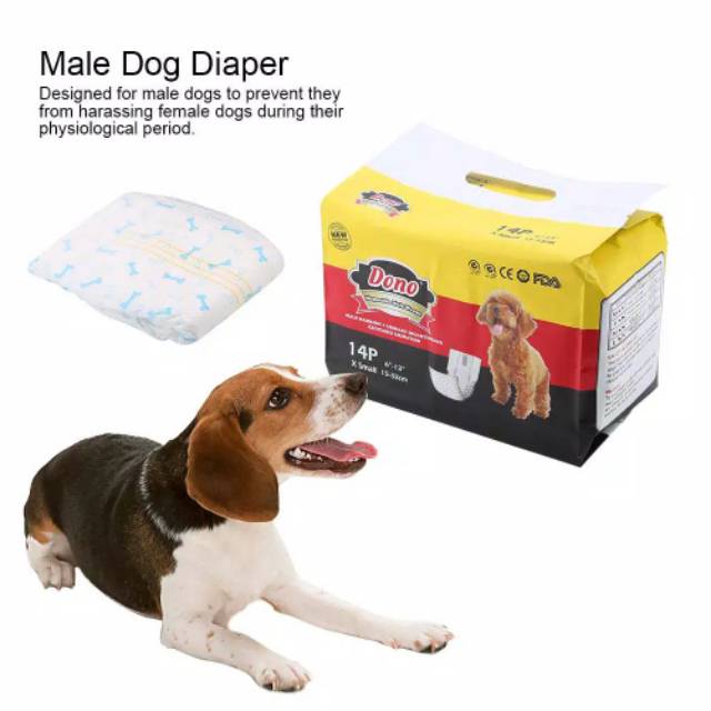 Popok anjing jantan XS S M L. Pampers diaper dog dono male wrap. Pet disposable dog belly