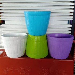  Pot  Bunga  Plastik  Gentong Warna  Warni  18 kecil Shopee 