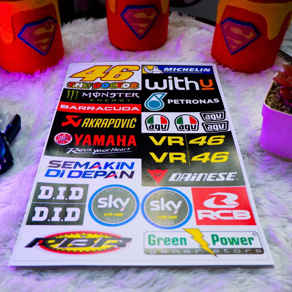 Stiker Motor, Sticker Motor, Stiker Motor Keren, Stiker Racing Motor, Stiker Sponsor Racing, Sticker Racing (PACK 5)