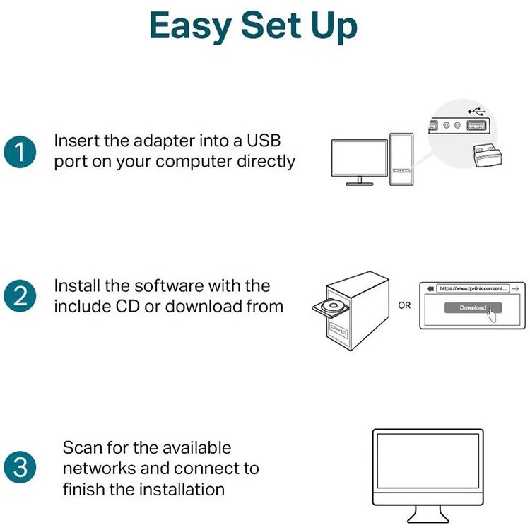 USB Dongle WIFI Adapter for PC Laptop