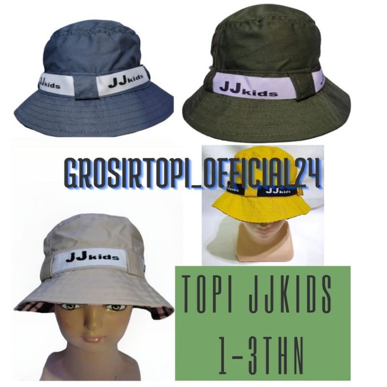 GROSIR Topi Bucket Hat Anak JJ KIDS / Bucket Polos / Bucket Hat Anak Laki laki & Perempuan