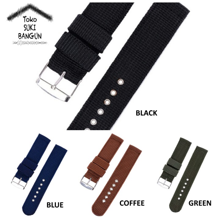 TALI JAM 20mm Nylon Nato Army Buckle Watch Strap Stainless Steel