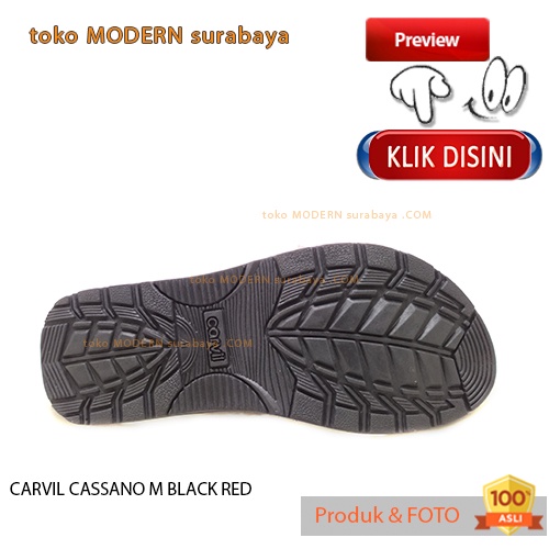 CARVIL CASSANO M BLACK RED sandal pria casual sandal jepit spons