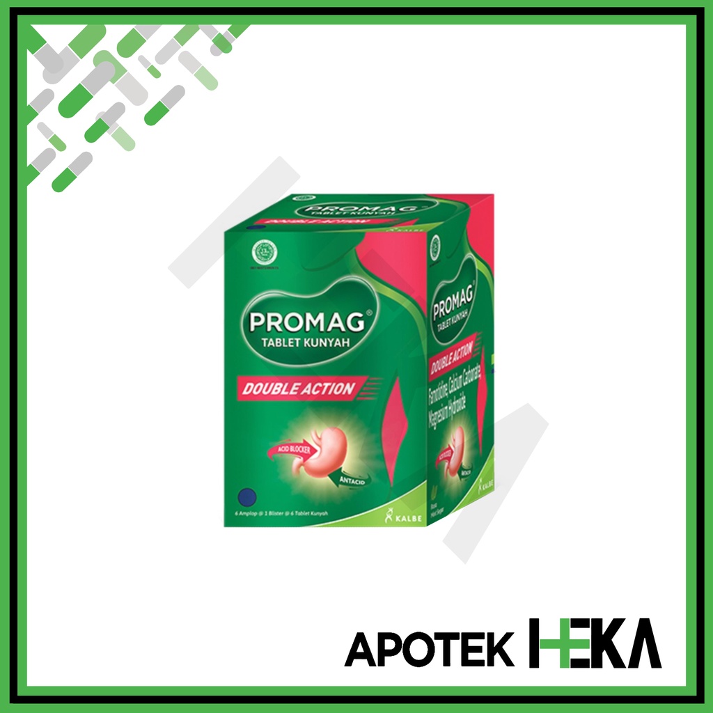 Promag Double Action Obat Maag dan Asam Lambung 1 Box isi 6x6 Tablet (SEMARANG)