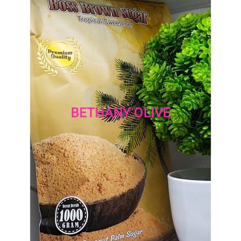 

BOss brown Sugar tropical sweetner organic coconut palm sugar premium quality 1kg
