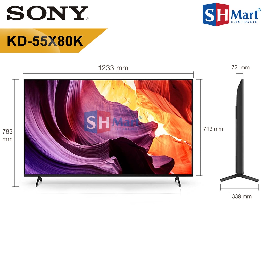 TV SONY BRAVIA 55 INCH KD55X80K UHD 4K HDR GOOGLE ANDROID TV 55X80K GARANSI RESMI (MEDAN)