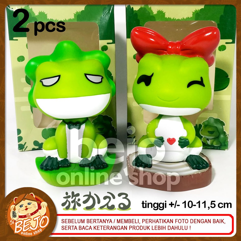 TABIKAERU TRAVEL FROG BOBBLE HEAD FIGURE KODOK KATAK ANIME GAME CUTE AKSESORIS PAJANGAN UNIK TOYS