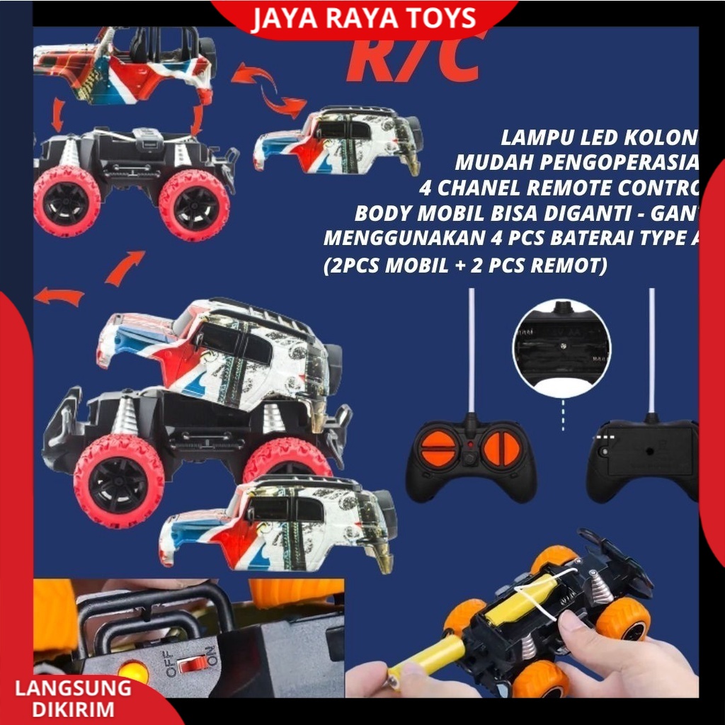 Mainan Mobil Remote Control Polisi RC Rock Crawler Police Car Jeep Off Road Mini Car New Edition