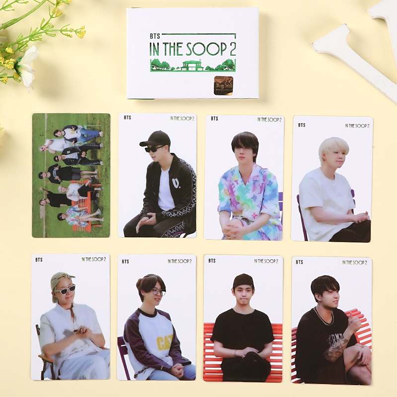 8pcs / Set Kartu Foto Mini BTS IN THE SOOP2 JK V JIN SUGA RM JIMIN J-HOPE