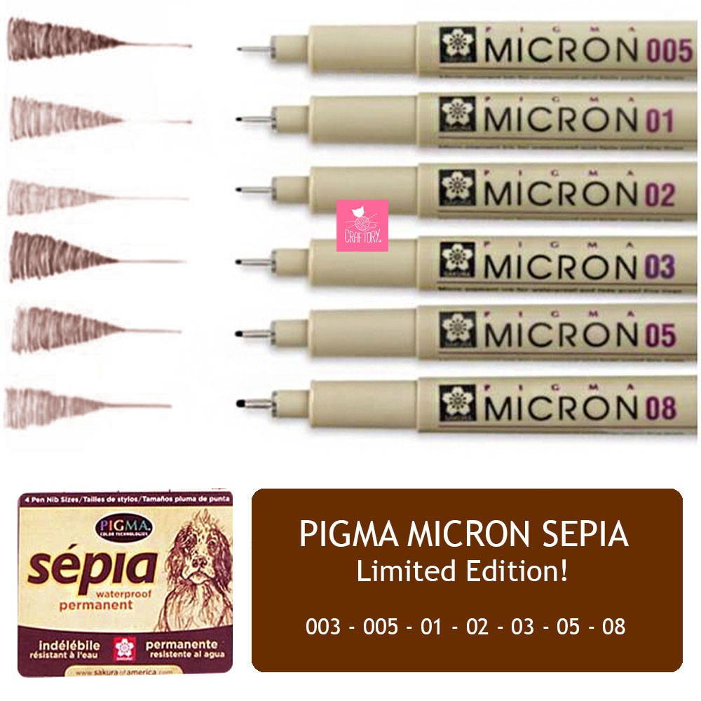 Sakura Pigma Micron SEPIA Satuan - Drawing Pen Brown Coklat Stok Terbatas