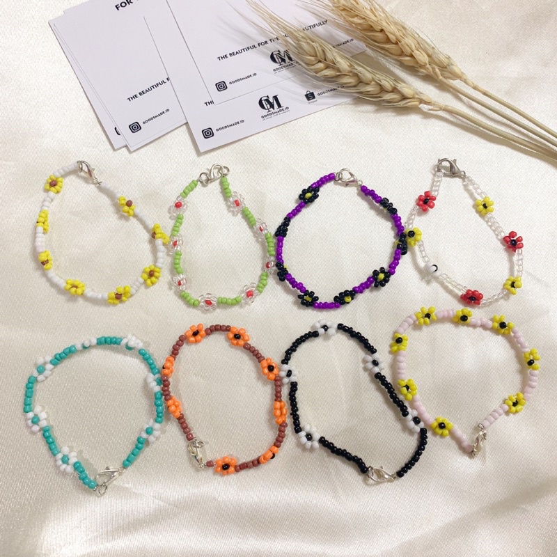 Gelang manik/ Bracelet beads / Gelang korea Bunga Daisy