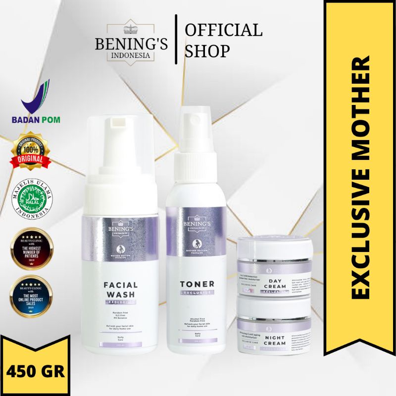 PAKET EXCLUSIVE MOTHER EDITION BENINGS SKINCARE DR OKY PRATAMA PAKET FLEK HITAM MENCERAHKAN DAN MEMBUAT GLOWING