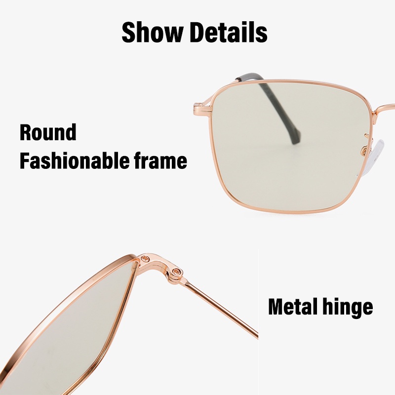 Retro Photochromic Anti Radiation Eye Glasses Simple Square Frame Men and Women