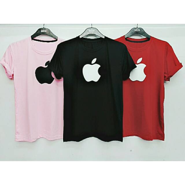 Kaos Wanita Apple Pink Hitam Maroon Premium Jumbo XL