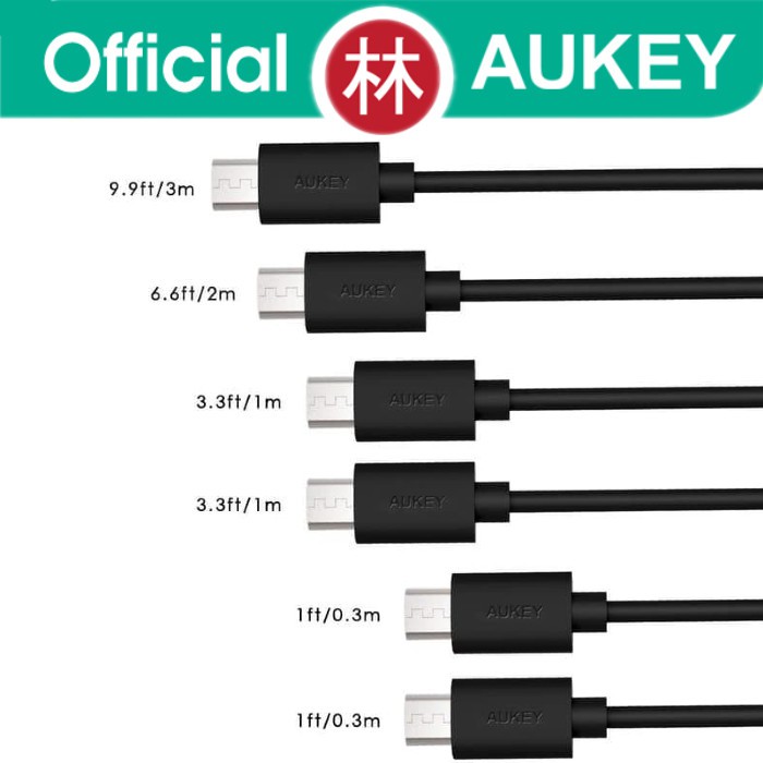 Aukey CB-D17 Data Cable Micro USB 2.0 - 1 Kotak 6 Pcs