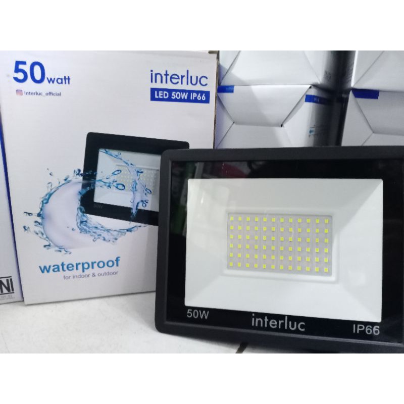 LED Tembak Interluc 50 Watt IP 66| Lampu Tembak Jalan | Lampu Sorot Spanduk | Lampu LED Water Proof 