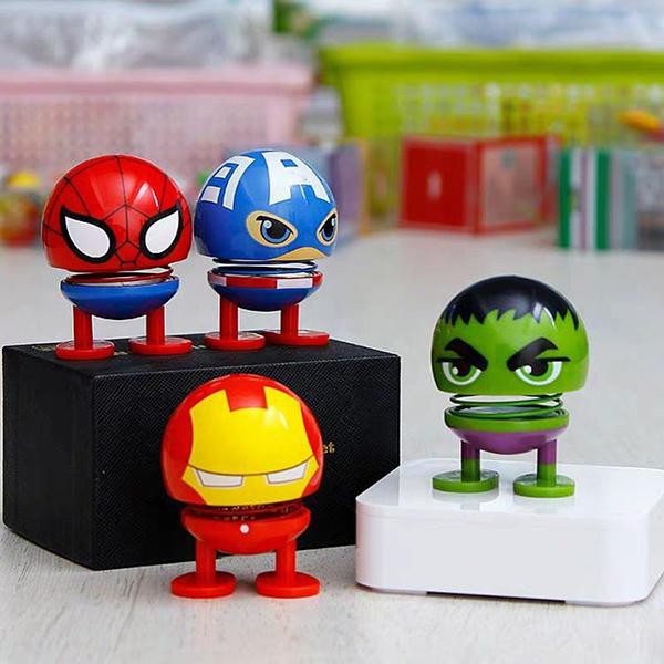 Pajangan Dashboard Mobil Figure Bobble head Pajangan Goyang Avengers Superhero Boneka Mobil Bisa Goyang SUPERHERO - Boneka Mobil - Boneka SUPERHERO Panjangan Dashboard Mobil SALE