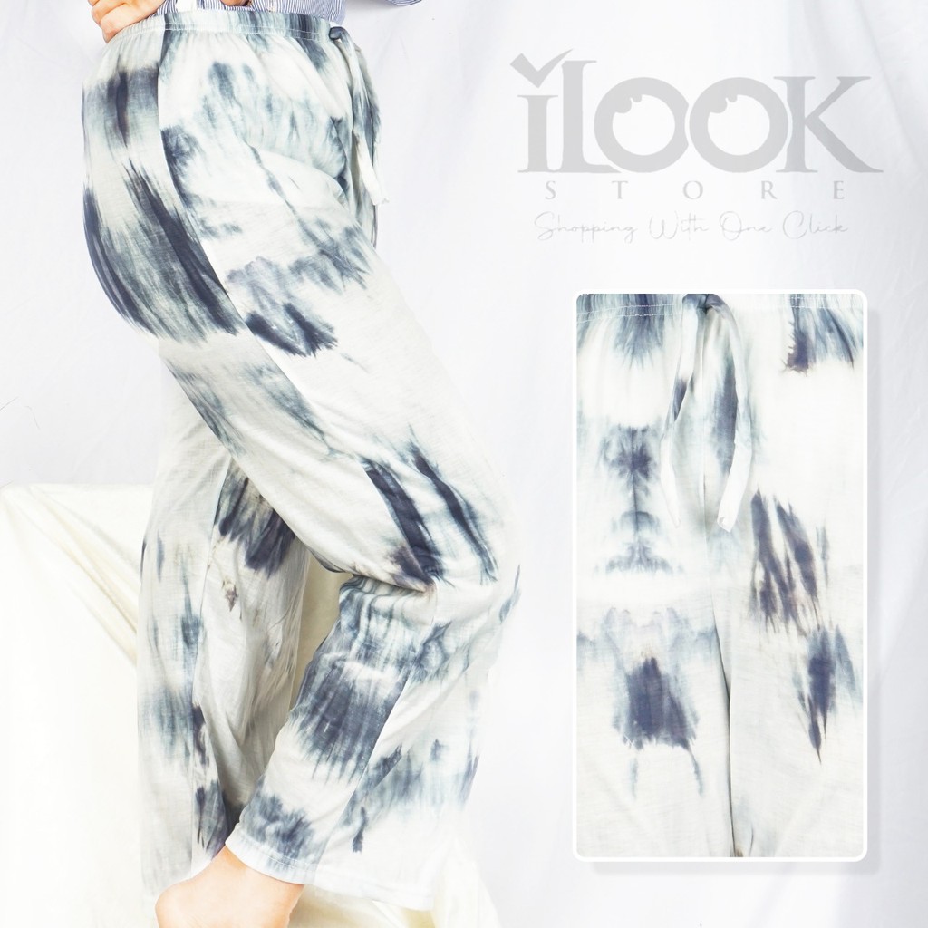 ilook | Kulot Tie Dye | Celana Kulot Tie Dye - Smoke
