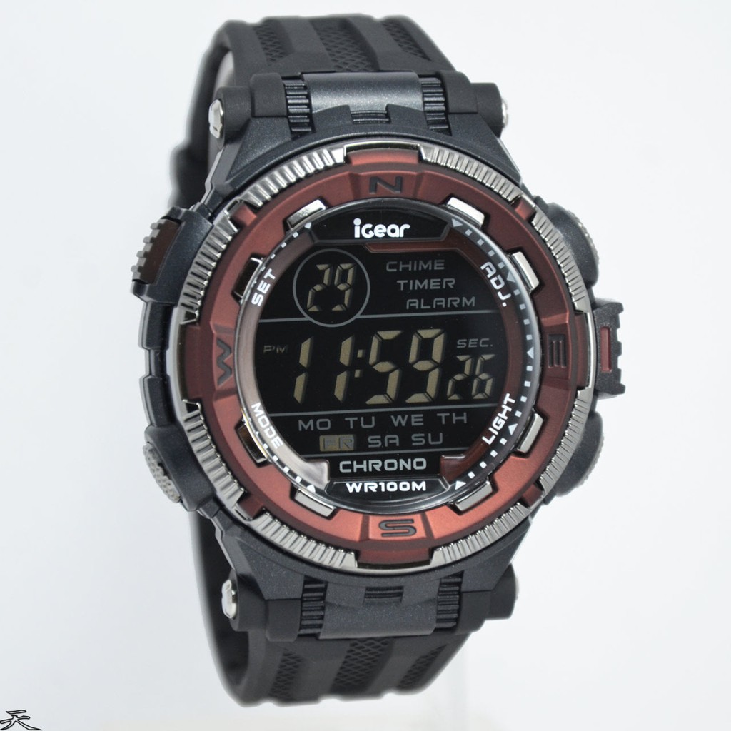HOTS LIST PRODUK IGEAR Digital Jam Tangan Pria Hitam Karet I21 1948 / I21-1948 Original