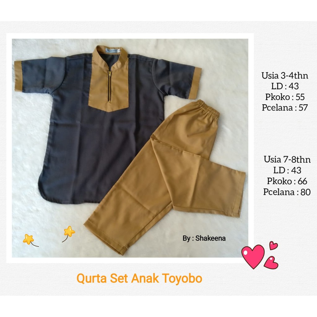 Setelan Baju koko anak laki laki bahan tebal katun Toyobo