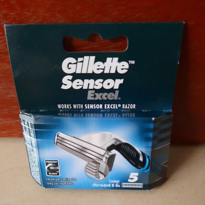 Gillette Alat Cukur Sensor Excel Isi 5 Refill Pisau Cukur Isi Ulang