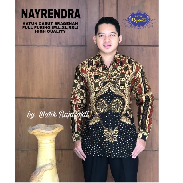 Batik Pria NAYRENDRA FULL FURING Katun Halus Ori Solo