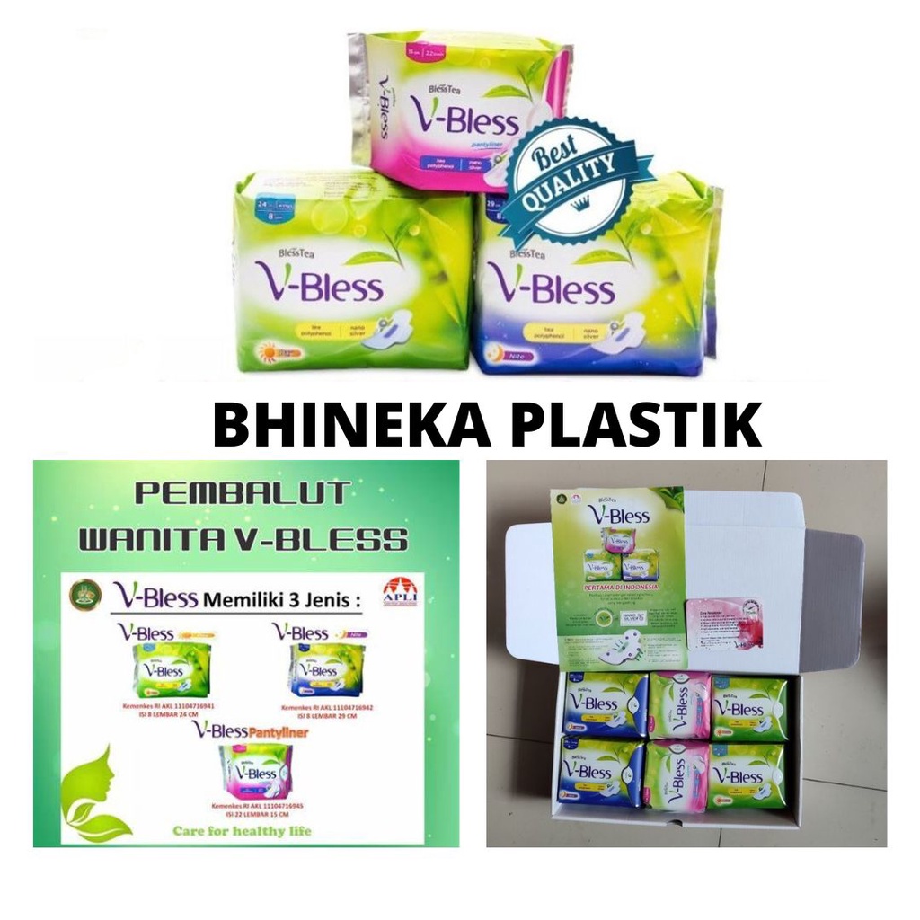 V-Bless Pembalut Pantyliner, day, nite  Blesstea Pembalut, Softex V-Bless