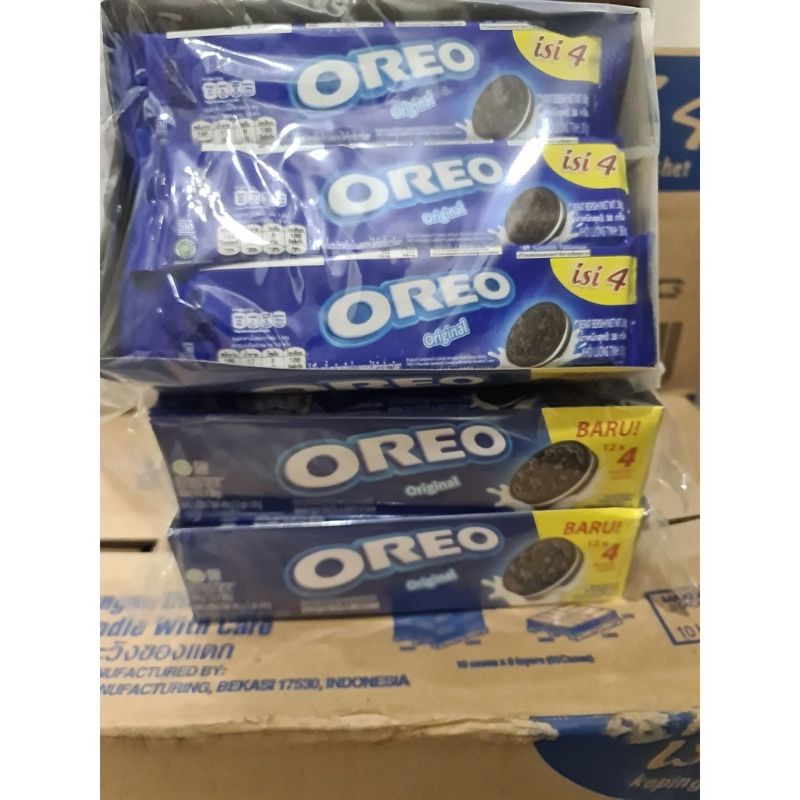 

Oreo biscuits isi 3+1 keping Gram 1 Pack isi 12 sachet