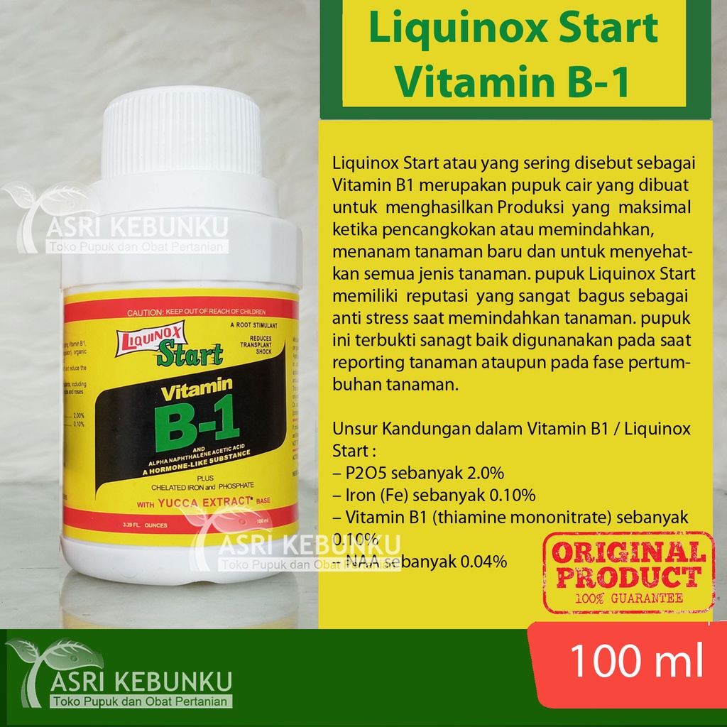 Jual Liquinox Start / Pupuk Vitamin B1 100 Ml Ori Berhologram | Shopee ...