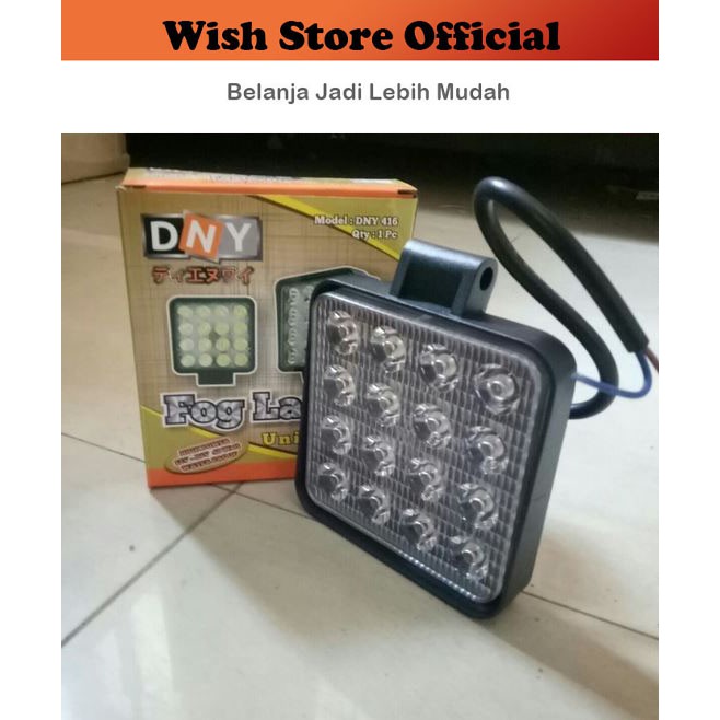 FOG LAMP Foglamp / Lampu Kerja/Work/ Kabut /Tembak/Sorot LED DNY 416 Universal 16 TITIK 12-80V FLASH