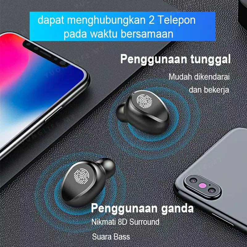 (BISA COD) earphone bluetooth F9 TWS/airbuds/headset gaming