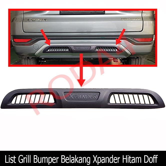 List Grill Bumper Belakang Xpander Hitam Doff