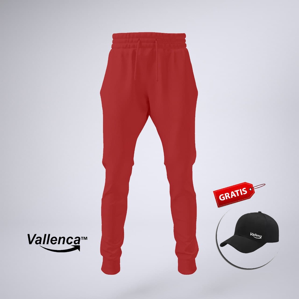 Celana Joger Pant Necabela Merah Maroon Polos Original Gratis Topi Keren