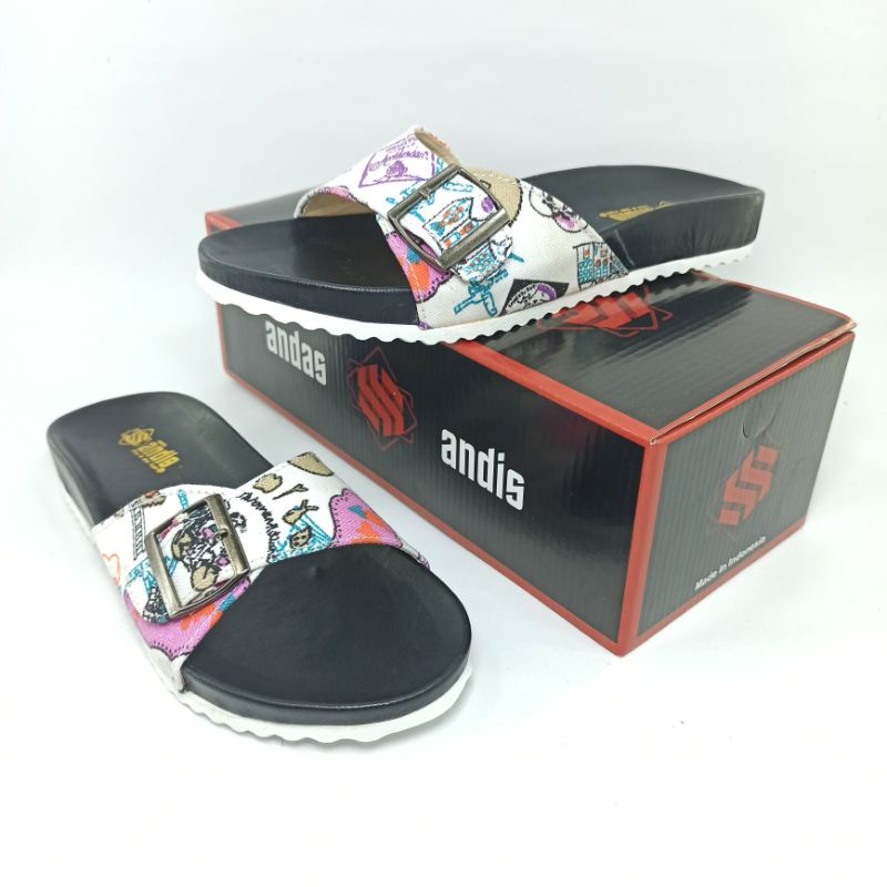 Sandal Birken Wanita Sendal Flat Slop Andis AF06